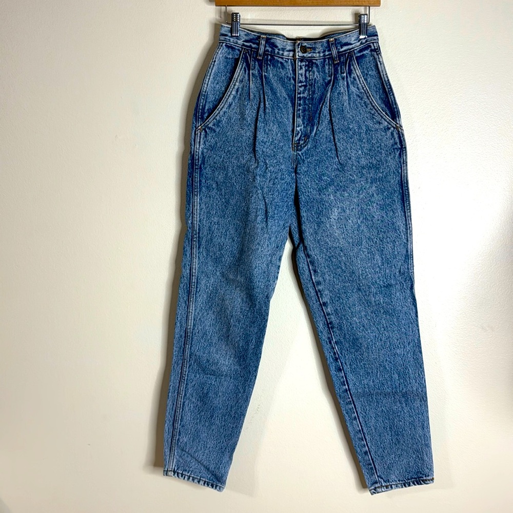 Vtg 80’s Bill Blass Acid Wash Womens 8 Mom Jeans Pleated Tapered High Rise